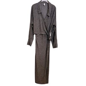 Daily Practice by Anthropologie Ribbed Wrap Front Belted Maxi Dress Size XL